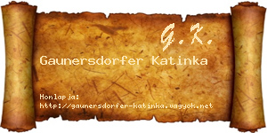 Gaunersdorfer Katinka névjegykártya